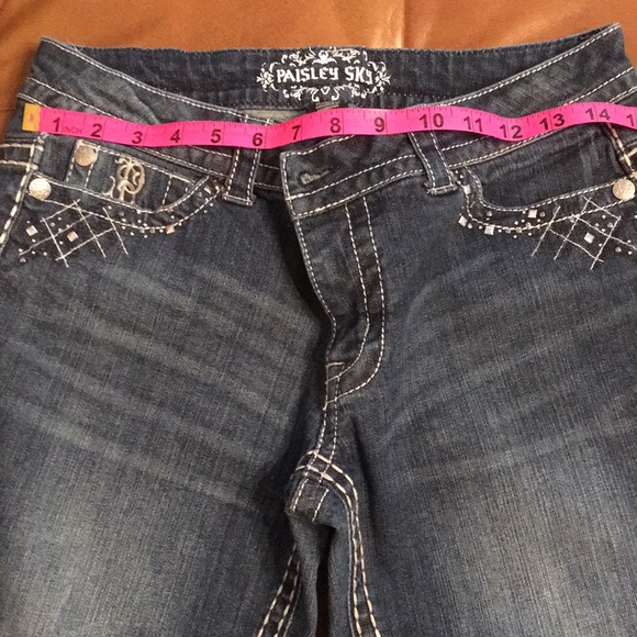 *** HOST PICK ** Paisley Sky dark blue denim jeans slim adult/junior girl size 8 - Picture 5 of 8